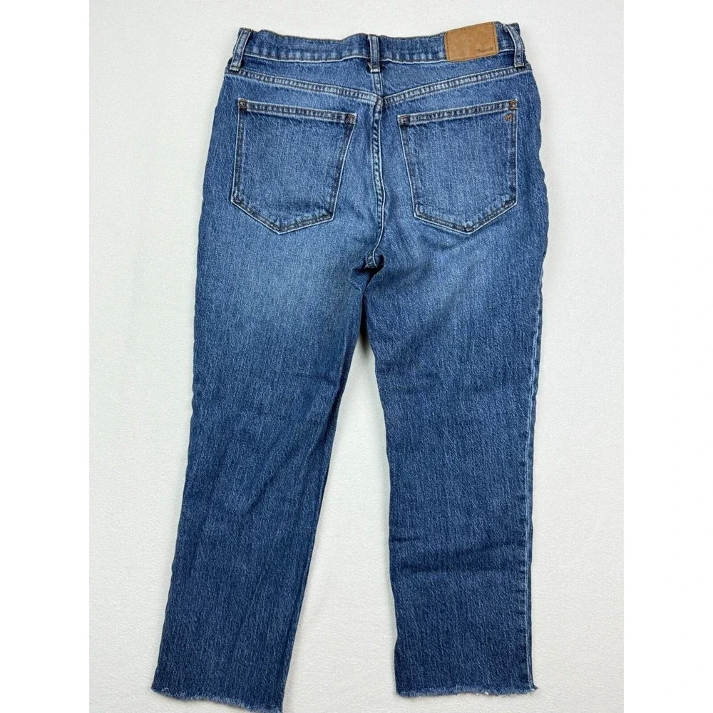 Madewell The Slim Boyjean Size 27 Womens Stone Wash Raw Hem Heavyweight‎ Denim